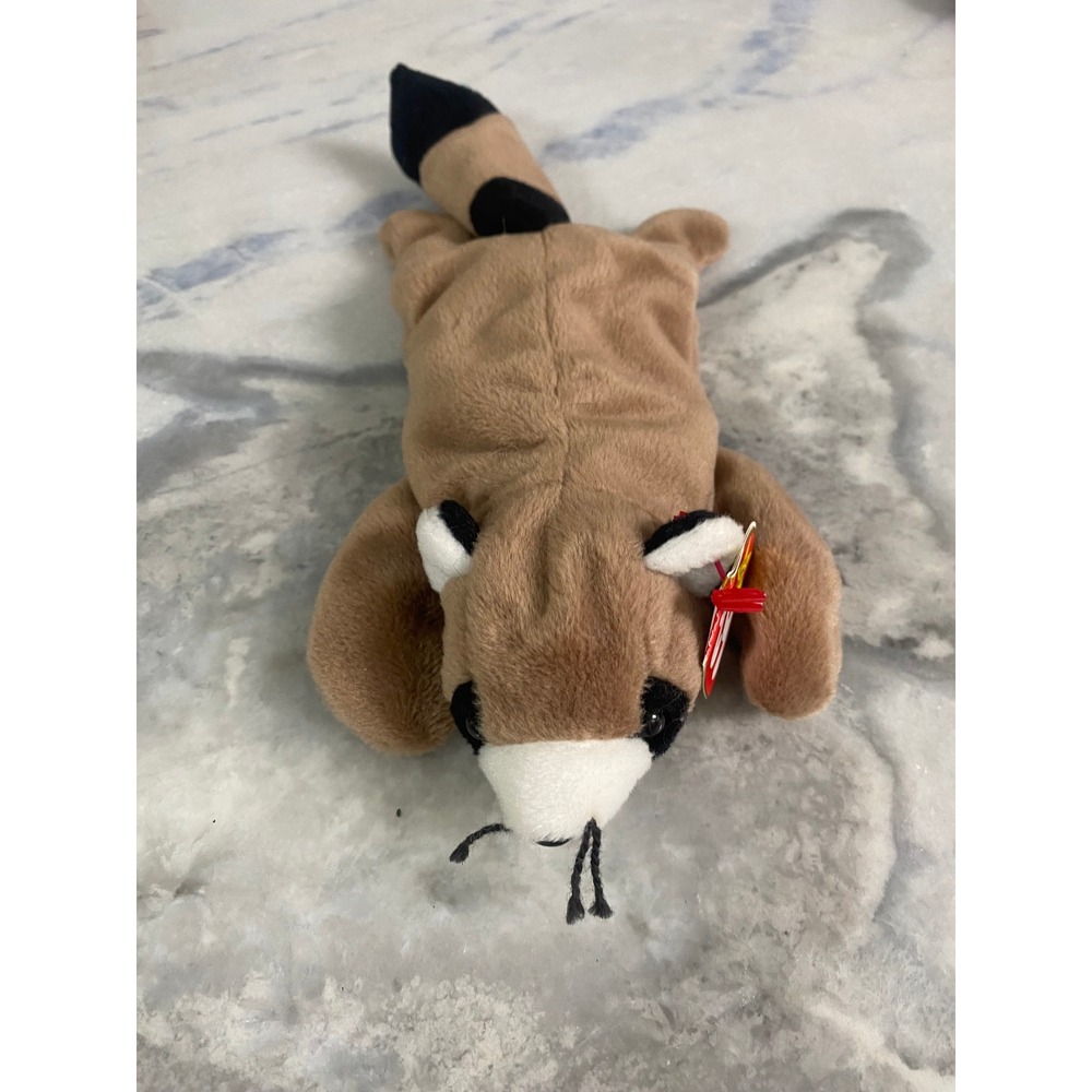 Ty Beanie Baby‎ Ringo Raccoon 1995 Vintage Plush With Tag Retired Brown Black